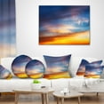 thumbnail image 3 of Designart Sunset Dramatic Yellow Sky Clouds - Seashore Throw Pillow - 16x16, 3 of 4