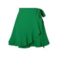 thumbnail image 4 of UKAP Ladies Skirts High Waist Mini Lace Up Boho Beach Green S, 4 of 5