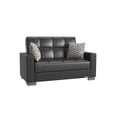 thumbnail image 3 of Ottomanson Origins Sleeper Loveseat, Black Leatherette Fabric, 3 of 11