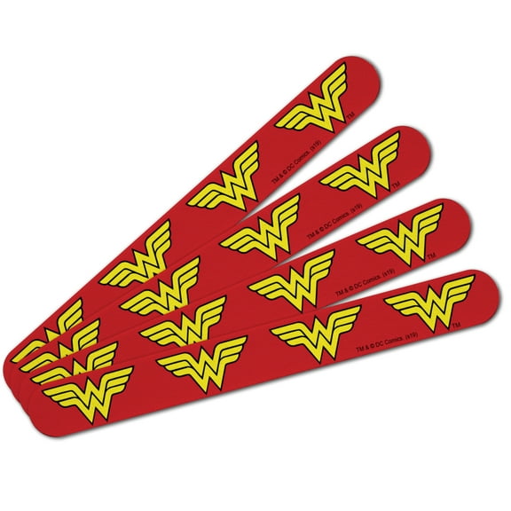 Wonder Woman Classic Logo Double-Sided Nail File Emery Board Set 4 Pack