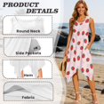 thumbnail image 6 of Garronmavis Pink Strawberry Couples Matching Outfits Mens Button Up Shirt Polyester Loose Shirt and Womens Sleeveless Dress Irregular Hem Summer Hawaiian Sundress with Pocket, 6 of 7