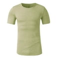 thumbnail image 2 of Men's Crew Neck Muscle Workout Athletic T-Shirt Bodybuilding Fashion Short Sleeve Slim Fit Zipper Tee Top 2025 Casual Solid Color Big and Tall Shirts Basic Classic Hip Hop T-Shirt, Green L, 2 of 3