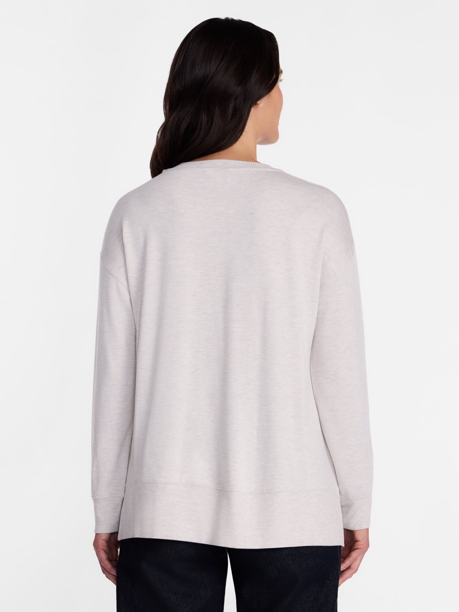 Time and Tru Women's and Women's Plus French Terry Tunic Sweatshirt, Sizes XS-XXXL