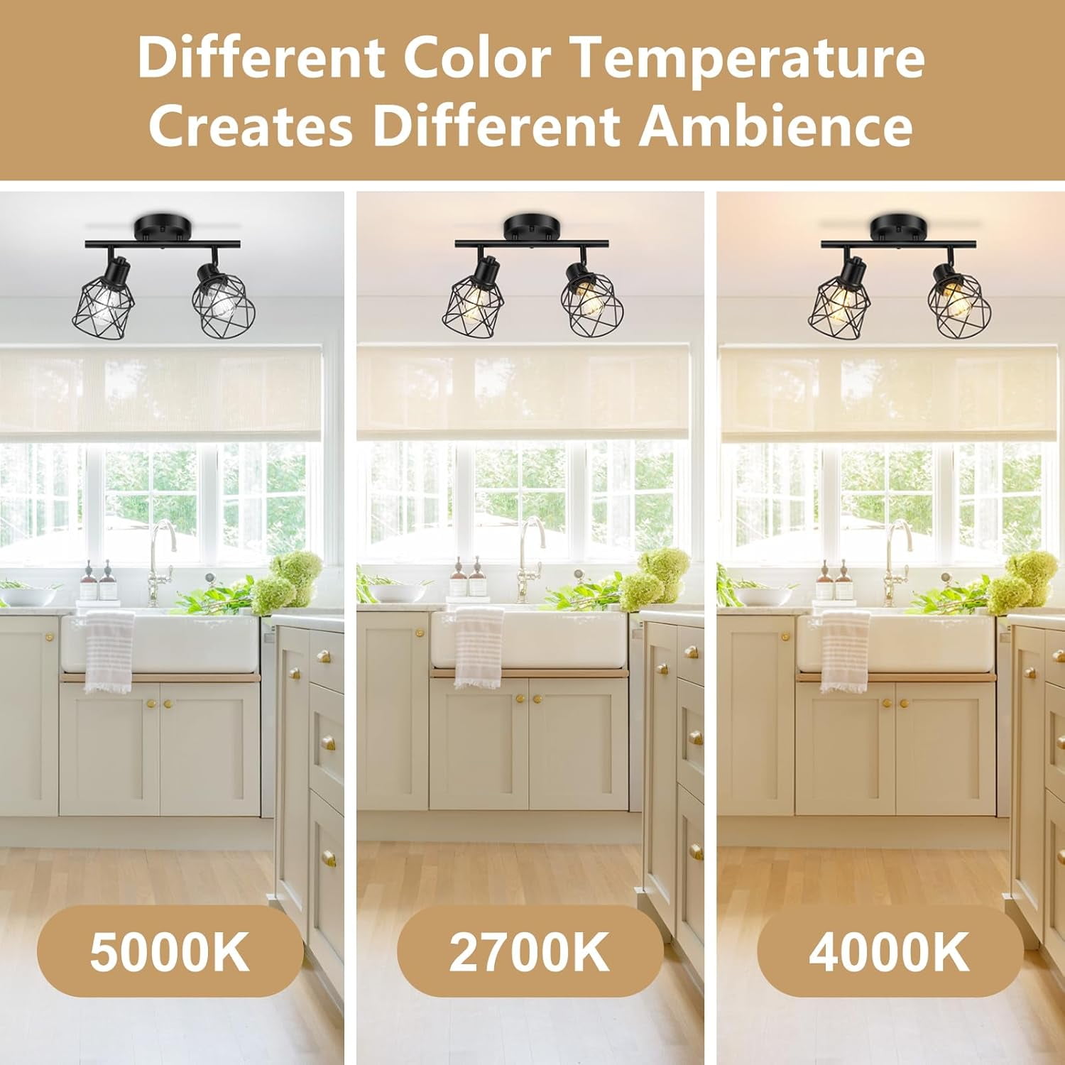 Industrial Track Lighting Kit 2 Light Modern Track Lighting Fixtures Flush Mount Ceiling Light Rotatable Light Head E26 Base Ceiling Spotlight for Kitchen Dining Room Hallway