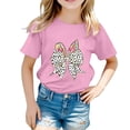 thumbnail image 1 of MIASHUI T-Shirt Graphique de Pâques pour Filles Enfants Garçons Manches Courtes, Rose, 1-2 Ans, 1 of 4