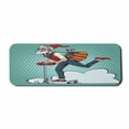 thumbnail image 1 of Indie Computer Mouse Pad, Pop Art Scenery with Hipster Santa Claus on Scooter with Gift Bag Christmas Theme, Rectangle Non-Slip Rubber Mousepad Large, 31" x 12", Teal Red Blue, by Ambesonne, 1 of 2