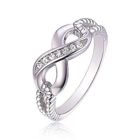 Ginger Lyne Collection - Anna Beautiful Infinity 925 Sterling Silver AAA Quality Cubic Zirconia  Ring -