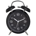 thumbnail image 1 of Reloj despertador de 4 pulgadas con campana doble para personas que duermen mucho, retroiluminación, funciona con pilas, reloj despertador antiguo para dormitorios (negro), 1 of 5