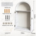 thumbnail image 5 of CFCSRP Shadow Box Frame 10x16 Arch-Shaped Display Cases with Linen Back and Removable Shelves, Picture Frame Wedding Bouquet Memorabilia Medals Photos Memory Box for Keepsakes(Old White), 5 of 7