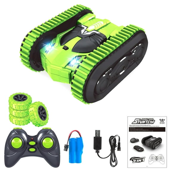 TFixol RC Car Two-in-one Double-sided Stunt Car RC Tracked Car Two Speed Convert Four-wheel Climbing Car