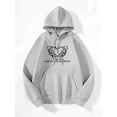 thumbnail image 3 of Halloween Fashion Trend Hand Bone Fleece Skull Hooded Sweatshirt Gray top S, 3 of 9
