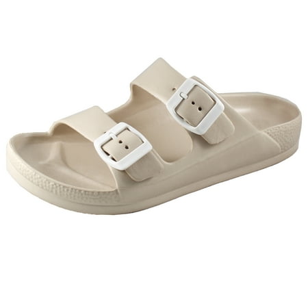 women's comfort slides eva adjustable double buckle sandals