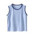 thumbnail image 4 of Loopsun Toddler Summer Sets, Girls and Boys Clothing Sets 2 Piece Sleeveless T Shirt and Short Pant Outfits Sets Blue 6-7 Years, 4 of 4