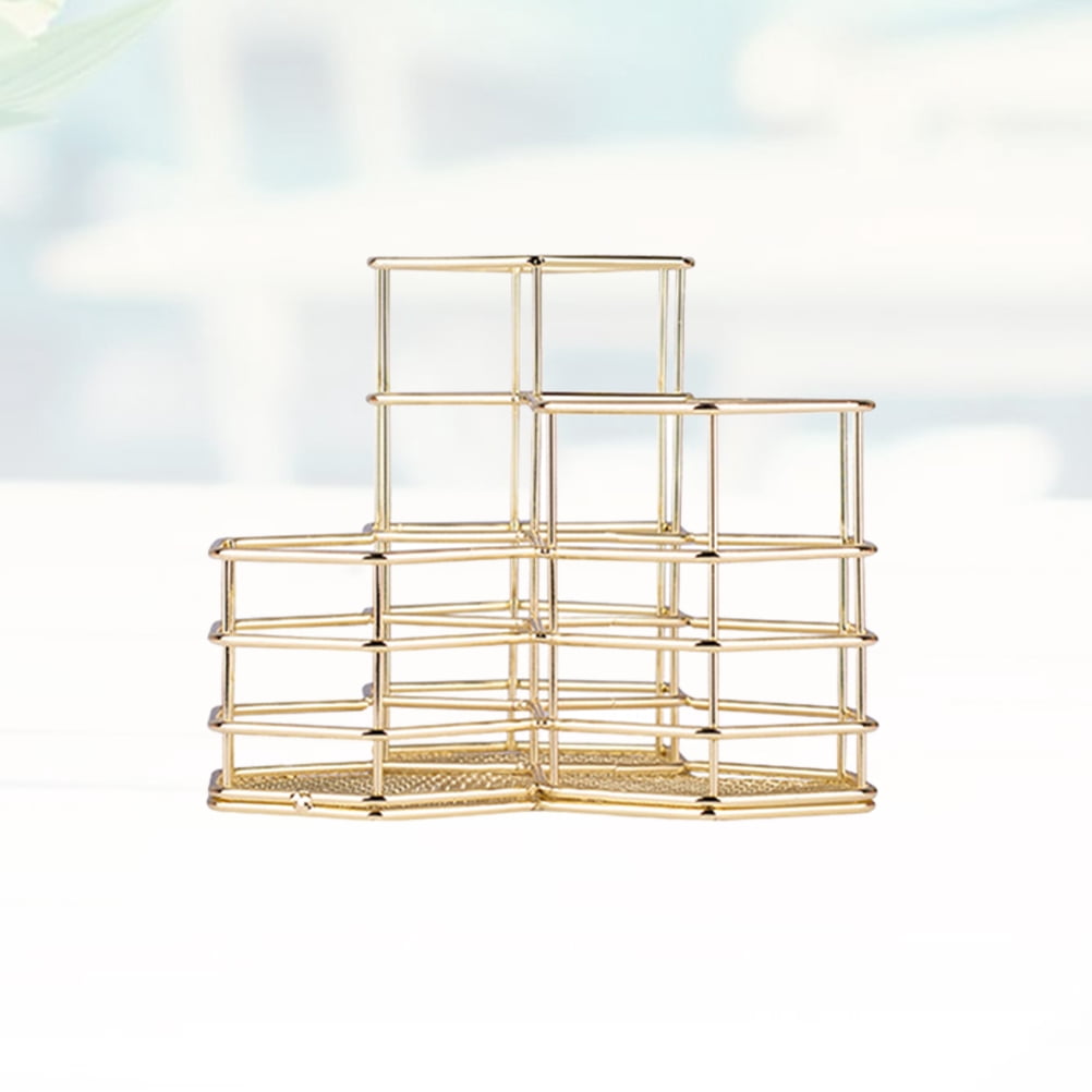 BEADCEST 1Pcs Iron Pen Holder for Desk Office Desk Organizer Students 5.9x5.9x4.7in