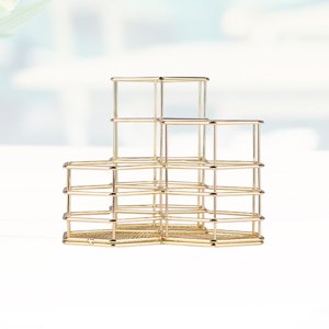 BEADCEST 1Pcs Iron Pen Holder for Desk Office Desk Organizer Students 5.9x5.9x4.7in