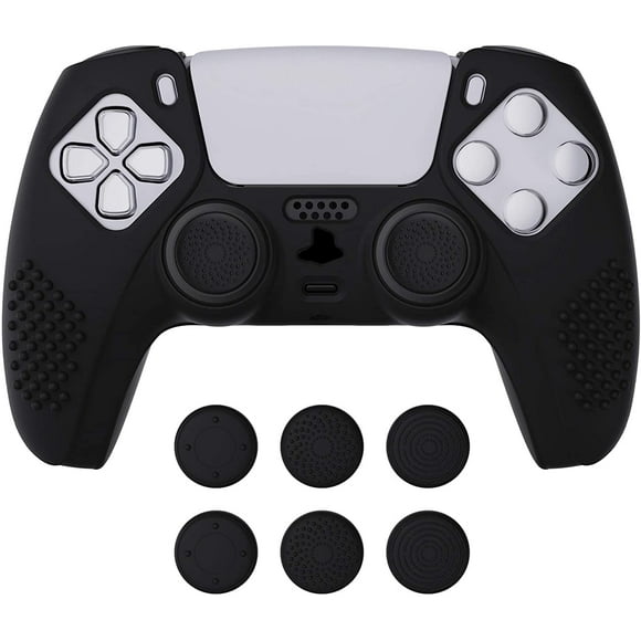 Controller Case for ps5 Grip,Protective Controller for ps5,Non-Slip Silicone Cover for ps5 with Joystick Cap-Black(3D Studded Edition)