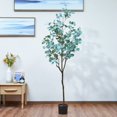thumbnail image 2 of Maydear Artificial Eucalyptus in Pot Faux Houseplant Home Decoration Trees, for Indoor Outdoor House Home Office Garden Modern Decoration Housewarming Gift, 51”, 2 Pack, 2 of 3