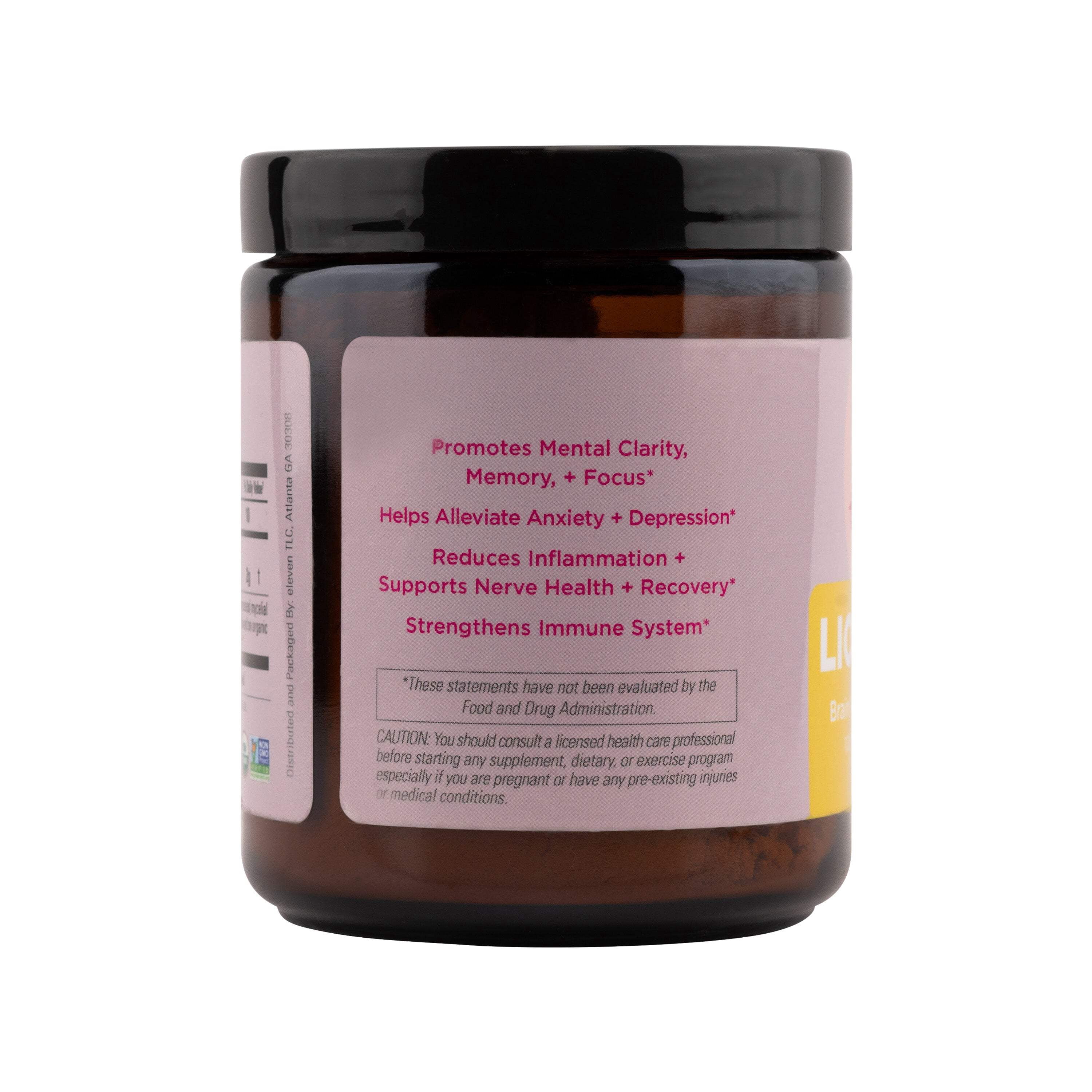 Eleven TLC,  Organic Lion's Mane Full Spectrum Superfood Mushroom Powder - Brain Health, Energy + Focus  (82 Grams ) 40 Servings