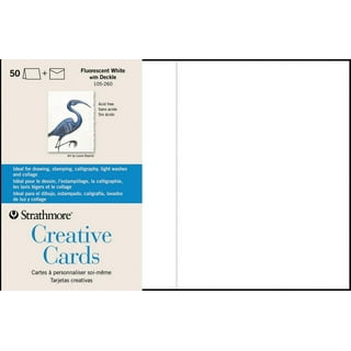 Strathmore Creative Cards Full Size Fluorescent White with Deckle 100/PKG