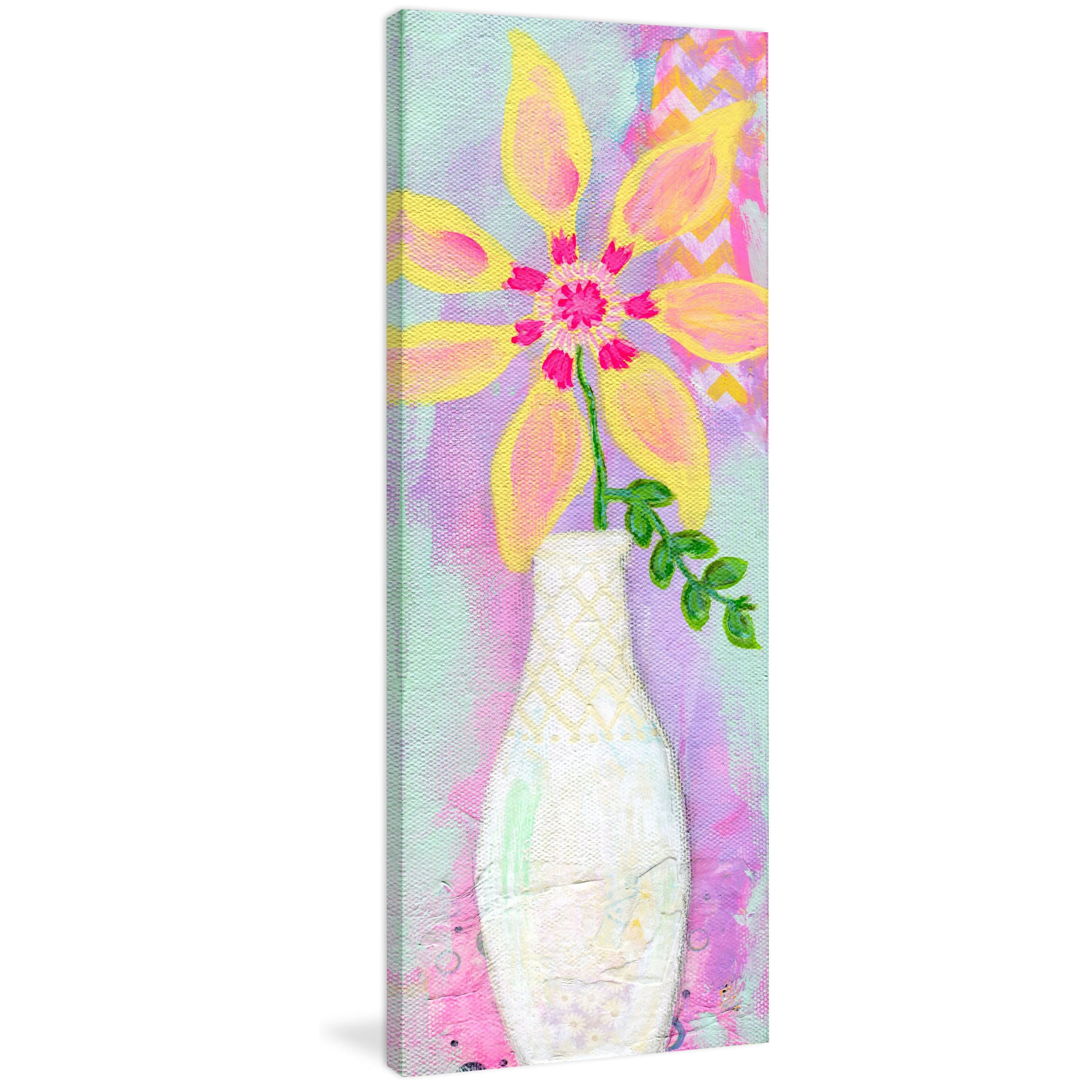 Marmont Hill "Yellow Pinwheel" by Jill Lambert Painting Print on Wrapped Canvas