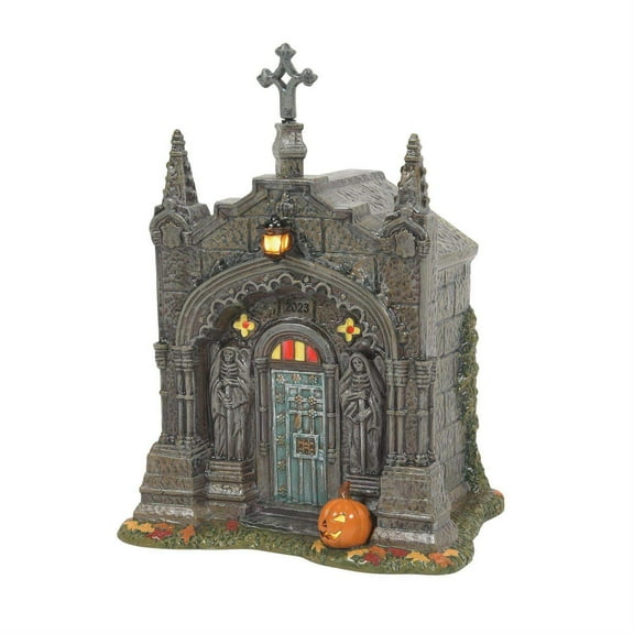 Department 56 Villages Rest In Peace 2023 - One Porcelain Building 6.0 Inch, Porcelain - Crypt Halloween Lighted 6011450