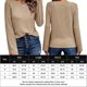 thumbnail image 2 of Haut Moulant Señoras Bodycon Top Cuello redondo Prendas de punto Top Camisa elegante Top plisado Traje diario Ygjytge Caqui L para Mujer, 2 of 6