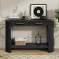 thumbnail image 1 of Table Console pour Entrée Table Console Noire avec Rangement et Tiroirs Table Étroite Moderne en Bois pour Salon, Couloir, Noir, 1 of 9