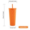 thumbnail image 2 of Vaso con Textura cadena doble pared 700 ml con popote Naranja, 2 of 6