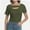 Army Green, variant on Womens Summer Short Sleeve T Shirts Knit Slim Fit One Piece Cutout Scoop Neck Going Out Date Night Tops