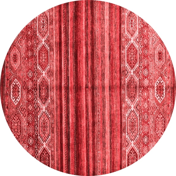 Ahgly Company Indoor Round Oriental Red Traditional Area Rugs, 7' Round