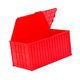 thumbnail image 2 of Contenedor de carga en miniatura simulado con tapa abatible, caja de almacenamiento para regalos, fiestas y hogar. Rojo, 2 of 9