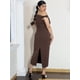 thumbnail image 3 of Vestido un hombro con broche cafe Ch, 3 of 4