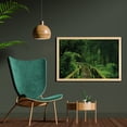 thumbnail image 2 of Jungle Wall Art with Frame, Freshness Tropical Thailand Forest with Wooden Bridge Foliage Calm Landscape, Printed Fabric Poster for Bathroom Living Room, 35" x 23", Green, by Ambesonne, 2 of 2
