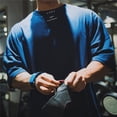 thumbnail image 4 of Camisetas de algodón de manga corta para hombre, ropa para correr, entrenamiento, Fitness, holgadas, de talla grande, informales, a la moda, de verano, nuevas, 4 of 4