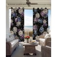 thumbnail image 4 of Spring Flowers Blackout Curtains for Bedroom Living Room, Blue Purple White Rose Floral Plant Black 90 In Long Thermal Insulated Room Darkening Drapes Grommet Window Treatments, 52 x 90 In, 4 of 9
