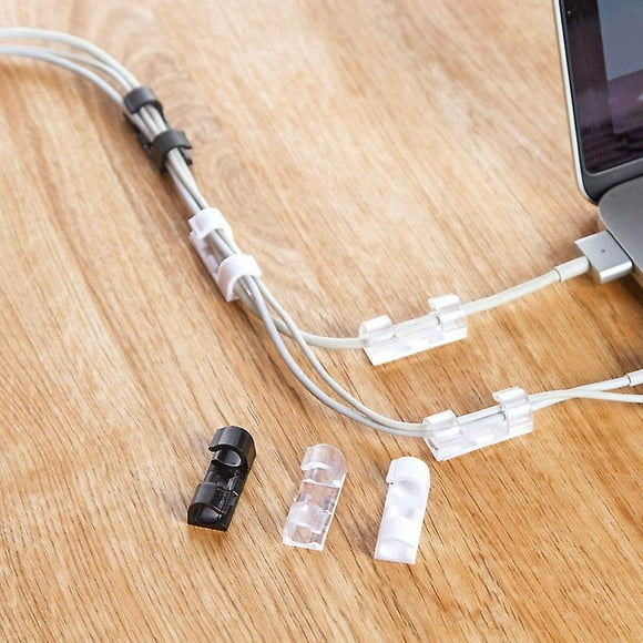 64 Piece Cable Clamp Set with Adhesive Base - Desk and Power Cord Cable Holder
