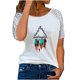 thumbnail image 1 of Moda Mujer Causal Rounk Cuello Impresión Blusa Manga corta Hollow Out Camiseta Verano Tops Fridja bn5757, 1 of 8