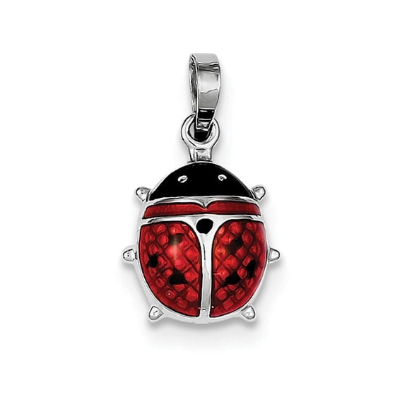 FJC Finejewelers Sterling Silver Enameled Ladybug Pendant Necklace - Chain Included