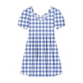 thumbnail image 4 of QSXADF Girls' Summer Casual Dress Sundress Children's Round Neck Sleeve Short Sleeved Dress Classic Back Girl Summer Dress Summer Outfits, 4 of 7