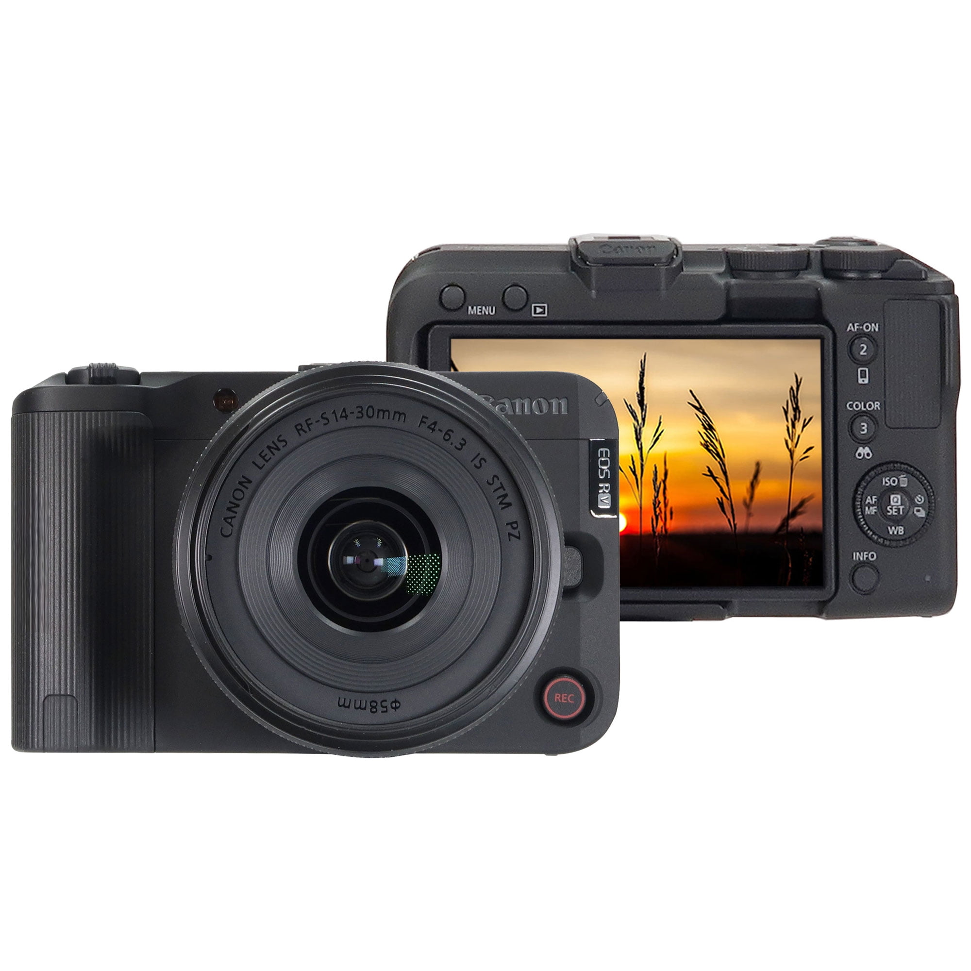 Pixibytes R50 V Built-in Flash 22.2 MP APS-C Mirrorless Camera with 64GB SD Card, Black