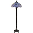thumbnail image 3 of Warehouse of Tiffany Indigo 2-Light Tiffany-style Floor Lamp with Glass Glass Blue Patterned Shade, 3 of 4