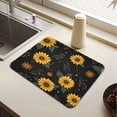 thumbnail image 5 of Dish Drying Mat Absorbent Dish Drainer Kitchen Counter 23.6x19.7inch Dish Drying Pad for Countertops Sinks Draining Racks Yellow Sunflower Pattern, 5 of 9