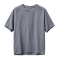 thumbnail image 4 of JIAYUE Women's T Shirt Fashion Casual Breathable Crew Neck For And Slim Fit Solid Color Short Sleeve Tops Loose Fit For Summer Everyday Yoga Running And Wear, 4 of 6