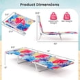 thumbnail image 3 of Costway 2 Pcs Chaise Longue Pliante d'Extérieur à 5 Positions, Inclinable de Plage, Multicolore, 3 of 10