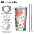 thumbnail image 4 of Pioneer Flower 10oz Tumblers Stainless Steel Tumbler with Lid and Straw,Vacuum Insulated Double Wall Travel Tumbler Cups with Cleaning Brush for Coffee, Tea, 4 of 4