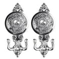 thumbnail image 4 of Pair of Rose Style Drapery Curtain Holdbacks Tieback Hooks (Silver), 4 of 5