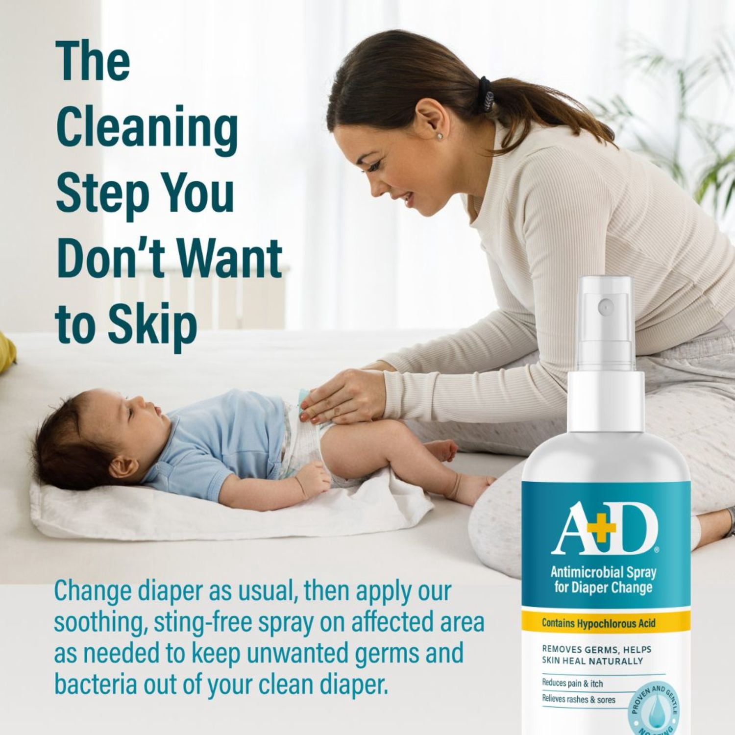 A+D Antimicrobial Hydrogel Spray with Hypochlorous Acid, 4oz