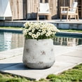 thumbnail image 6 of LuxenHome 14.5" Dia Rustic Off White with Brown Accents Tall Round Planter Pot, 6 of 9
