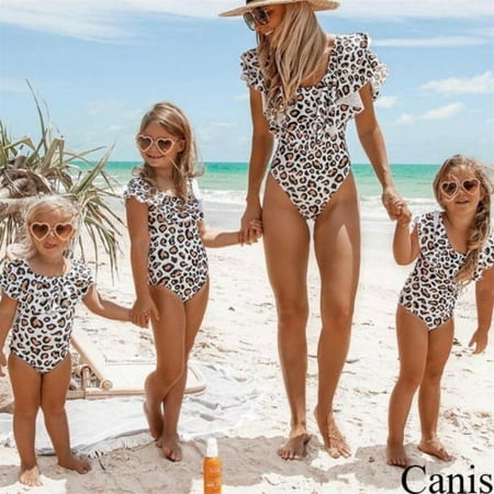 Family Matching Clothes Women Girls Mom Daughter Baby Beach Swimwear Bathing