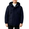 thumbnail image 2 of Parkas de manga larga, chaqueta con capucha y bolsillos para niños de tallas medianas y grandes, chaqueta tipo cárdigan., 2 of 6